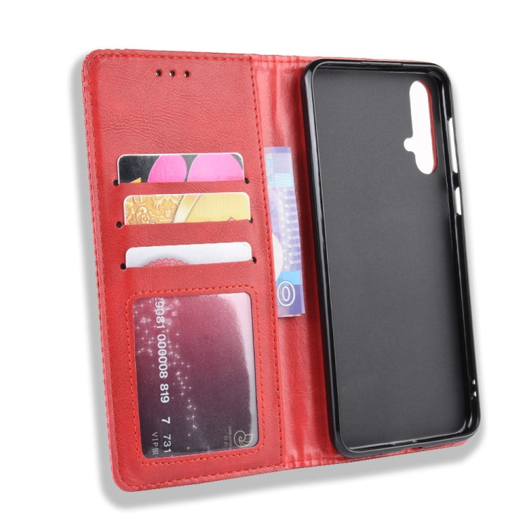 Magnetic Buckle Retro Crazy Horse Texture Horizontal Flip Leather Case for Huawei