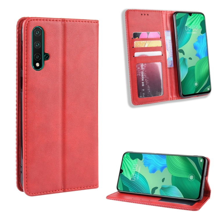 Magnetic Buckle Retro Crazy Horse Texture Horizontal Flip Leather Case for Huawei