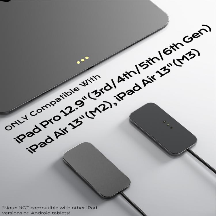 For iPad Pro 12.9 / Air 13 Fast Charging Smart PIN Magnetic Charger Wireless Charging Pad with Type-C Cable