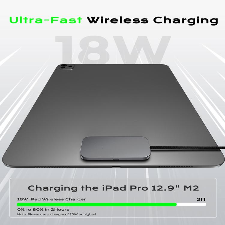 For iPad Pro 12.9 / Air 13 Fast Charging Smart PIN Magnetic Charger Wireless Charging Pad with Type-C Cable