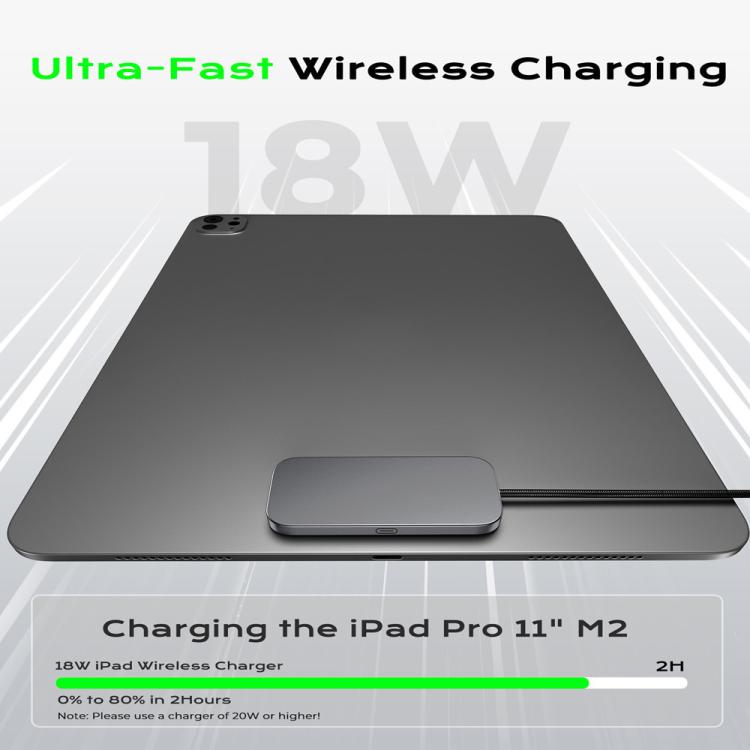 For iPad Air 11 / Air 10.9 Fast Charging Smart PIN Magnetic Charger Wireless Charging Pad with Type-C Cable