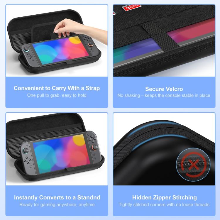 For Nintendo Switch 2 Game Console PU Leather Protective Storage Bag - Black