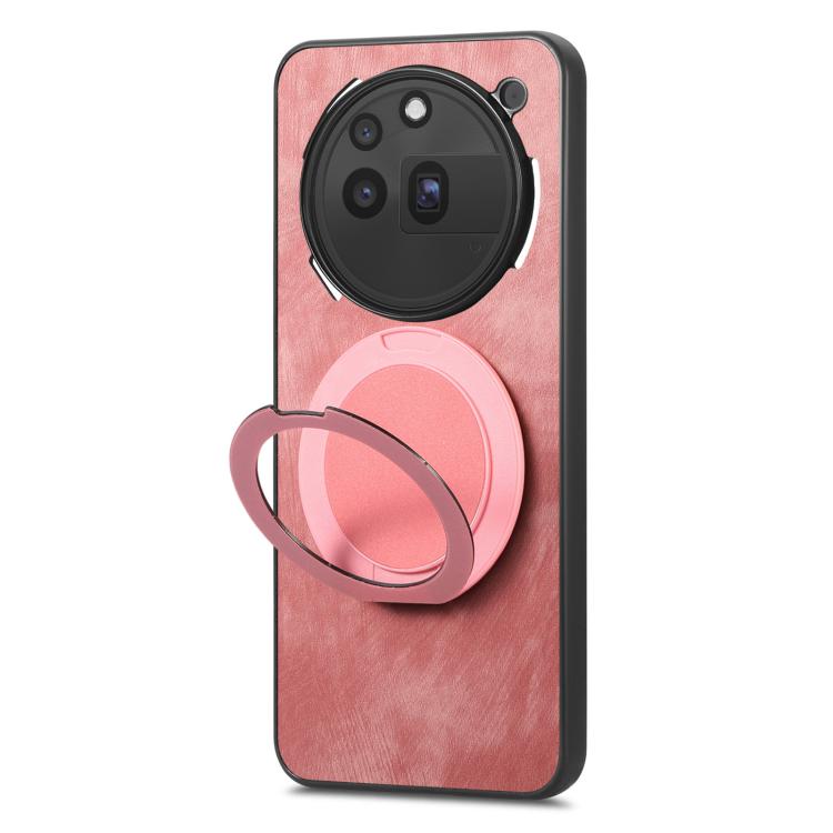 For Nothing Phone 3a Pro Retro Leather Rotation Round Holder Phone Case