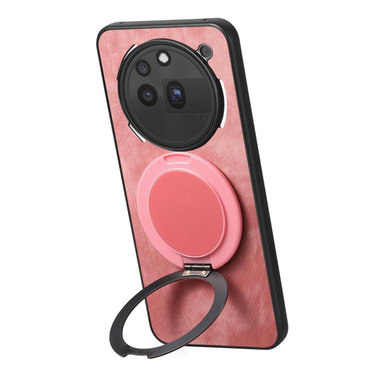 For Nothing Phone 3a Pro Retro Leather Rotation Round Holder Phone Case