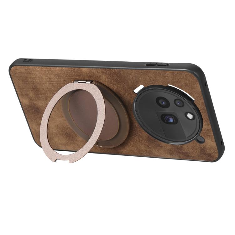 For Nothing Phone 3a Pro Retro Leather Rotation Round Holder Phone Case