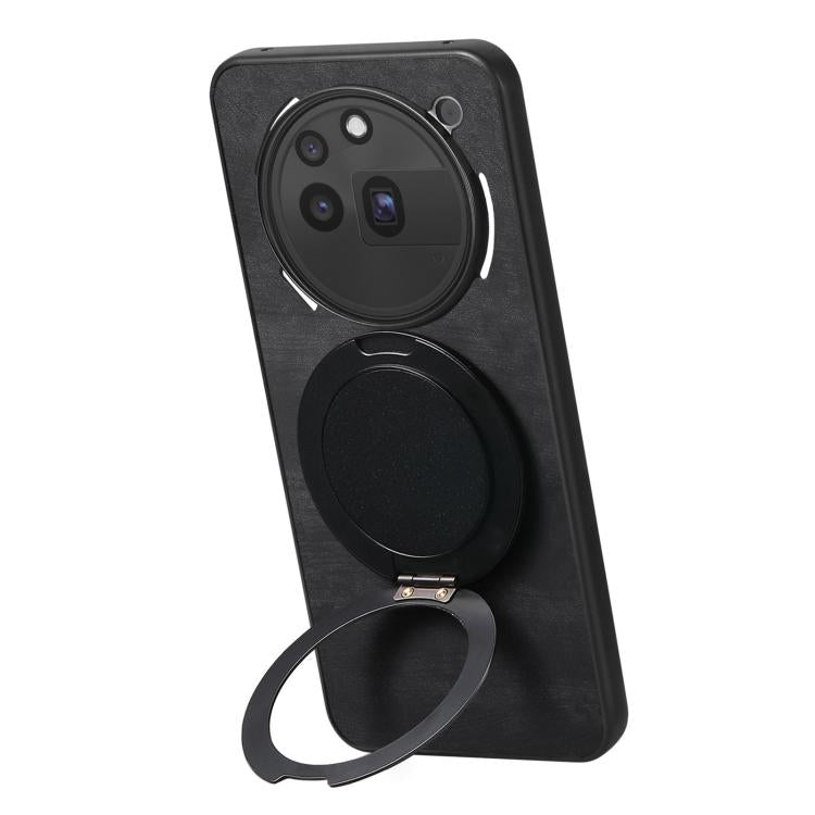 For Nothing Phone 3a Pro Retro Leather Rotation Round Holder Phone Case