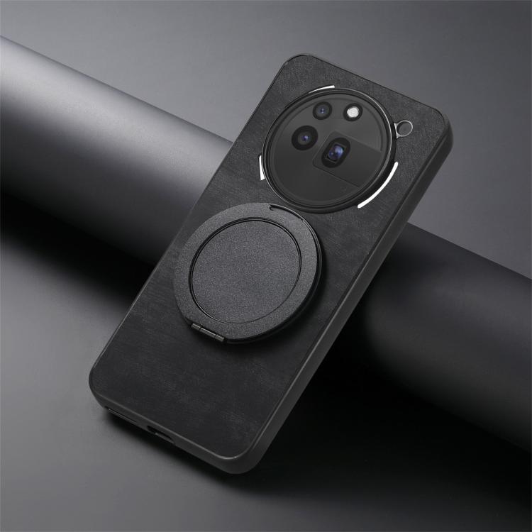 For Nothing Phone 3a Pro Retro Leather Rotation Round Holder Phone Case