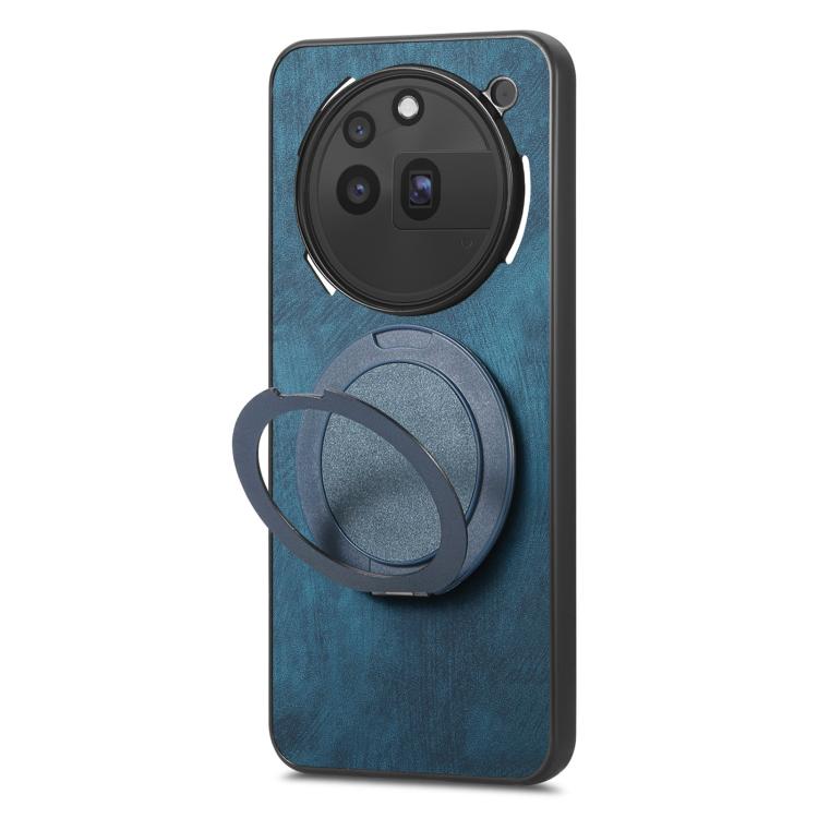 For Nothing Phone 3a Pro Retro Leather Rotation Round Holder Phone Case