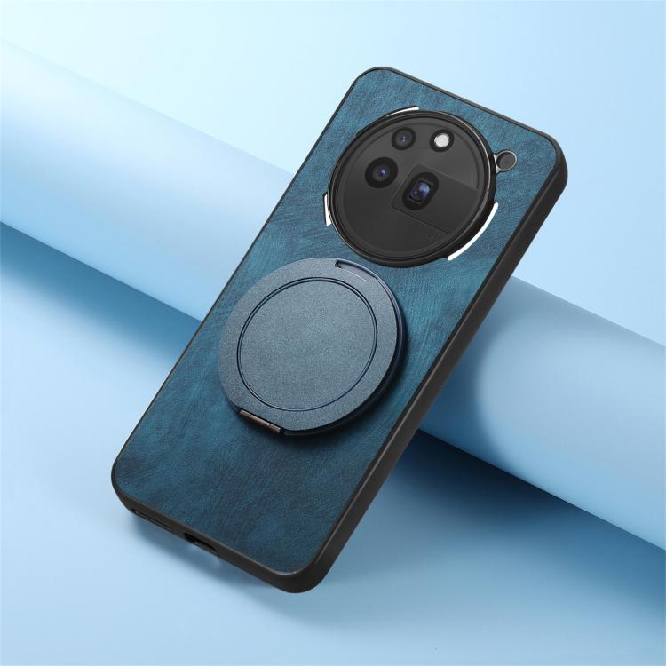 For Nothing Phone 3a Pro Retro Leather Rotation Round Holder Phone Case