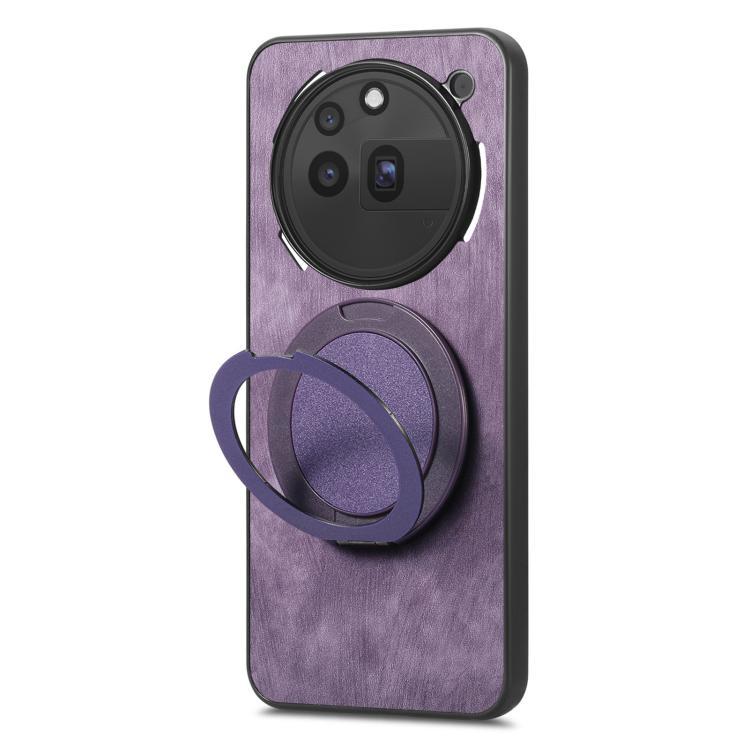 For Nothing Phone 3a Pro Retro Leather Rotation Round Holder Phone Case
