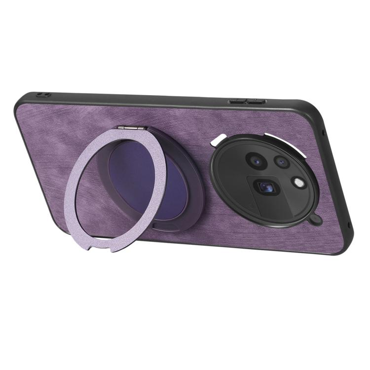 For Nothing Phone 3a Pro Retro Leather Rotation Round Holder Phone Case