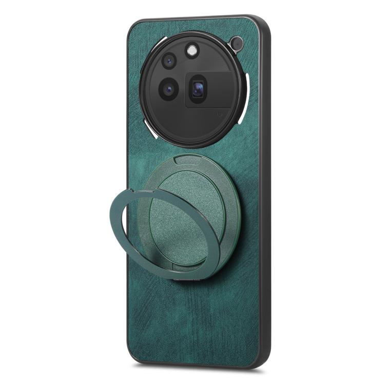 For Nothing Phone 3a Pro Retro Leather Rotation Round Holder Phone Case
