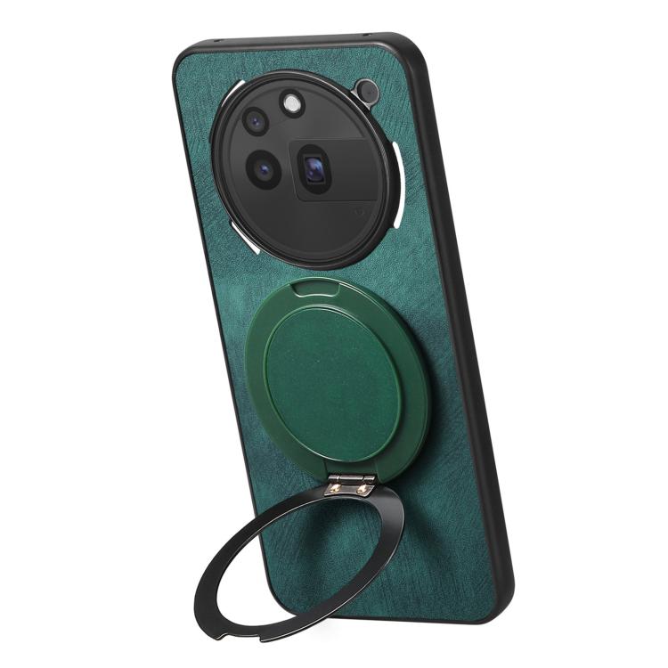 For Nothing Phone 3a Pro Retro Leather Rotation Round Holder Phone Case