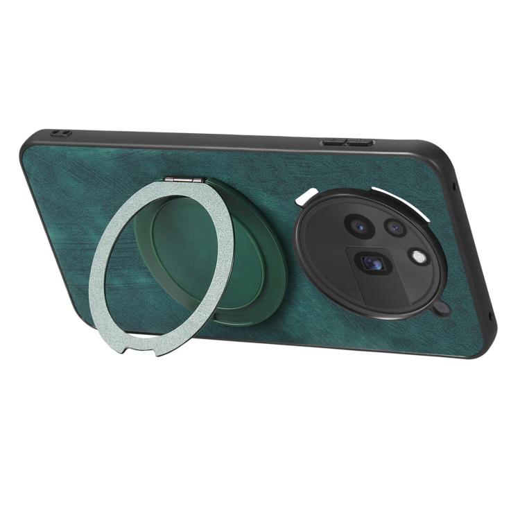 For Nothing Phone 3a Pro Retro Leather Rotation Round Holder Phone Case