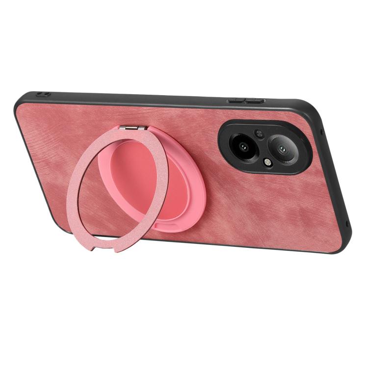 For Realme C67 4G Retro Leather Rotation Round Holder Phone Case
