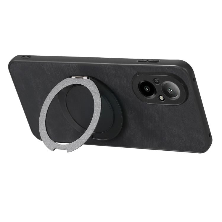 For Realme C67 4G Retro Leather Rotation Round Holder Phone Case