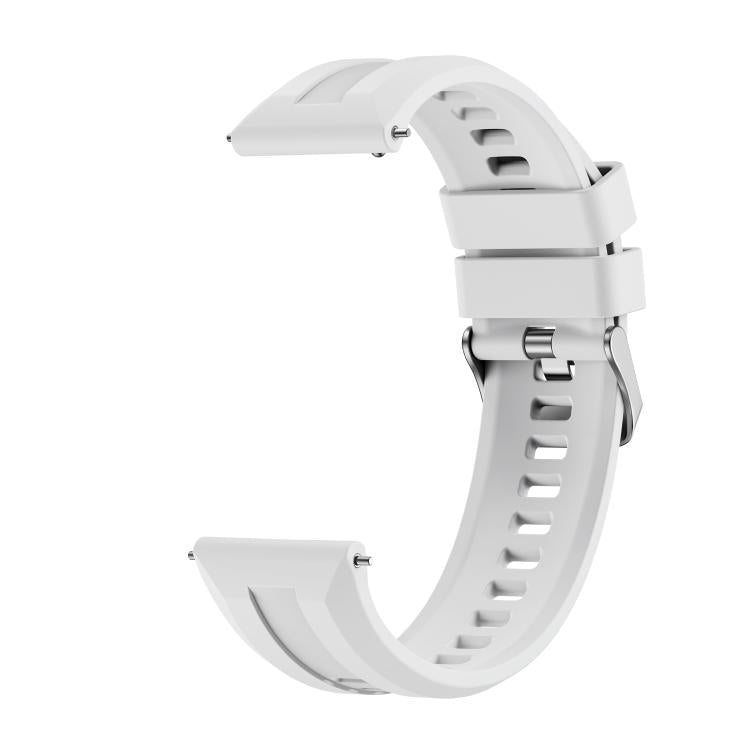 For Huawei Watch GT 6 46mm Silver Buckle Groove Silicone Quick Release Watch Band