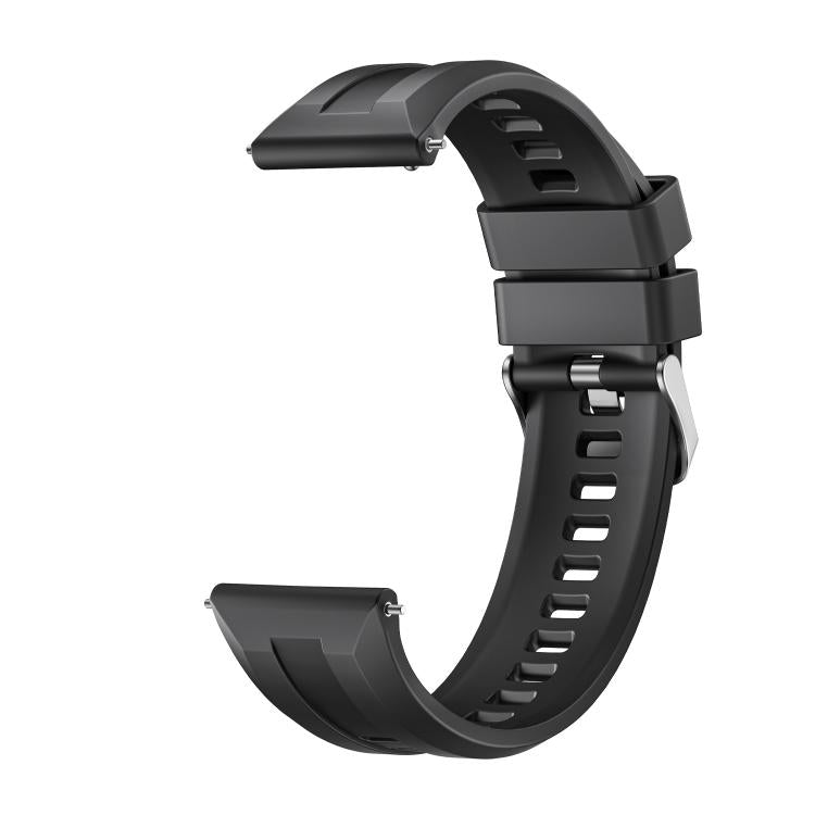 For Huawei Watch GT 6 46mm Silver Buckle Groove Silicone Quick Release Watch Band