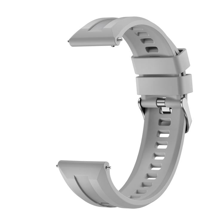 For Huawei Watch GT 6 46mm Silver Buckle Groove Silicone Quick Release Watch Band