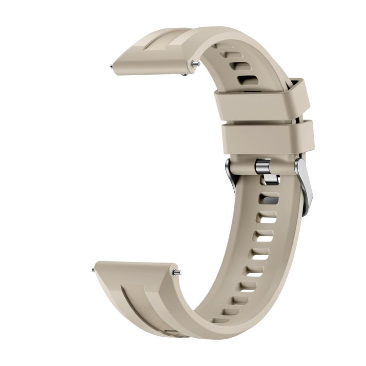 For Huawei Watch GT 6 46mm Silver Buckle Groove Silicone Quick Release Watch Band