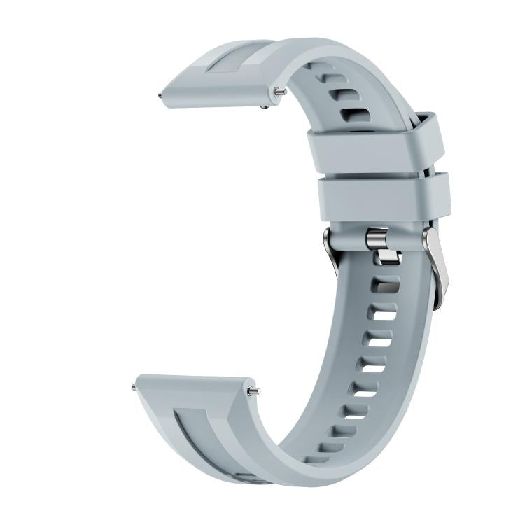 For Huawei Watch GT 6 46mm Silver Buckle Groove Silicone Quick Release Watch Band