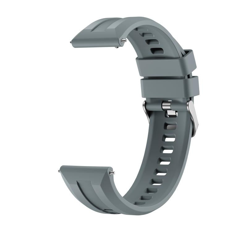 For Huawei Watch GT 6 46mm Silver Buckle Groove Silicone Quick Release Watch Band