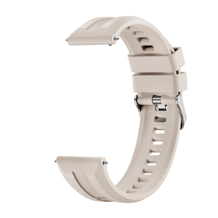 For Huawei Watch GT 6 46mm Silver Buckle Groove Silicone Quick Release Watch Band