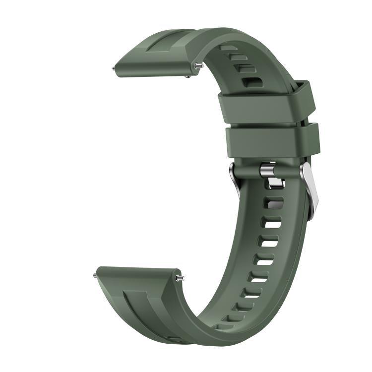 For Huawei Watch GT 6 46mm Silver Buckle Groove Silicone Quick Release Watch Band