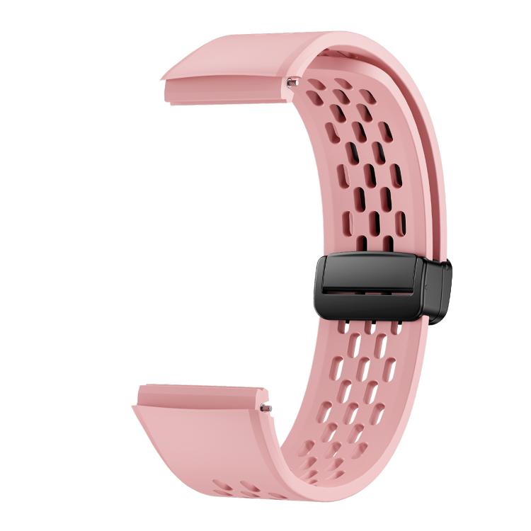 For Huawei Watch GT 6 Pro Holes Magnetic Folding Black Clasp Silicone Watch Band