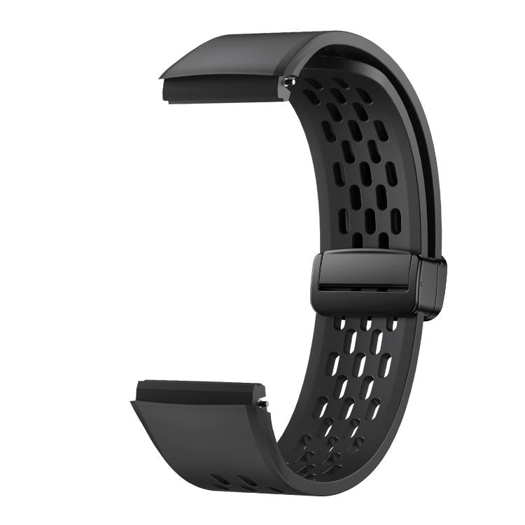 For Huawei Watch GT 6 Pro Holes Magnetic Folding Black Clasp Silicone Watch Band