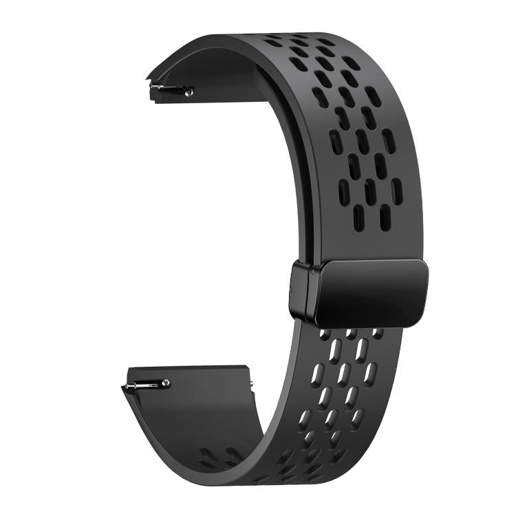 For Huawei Watch GT 6 Pro Holes Magnetic Folding Black Clasp Silicone Watch Band
