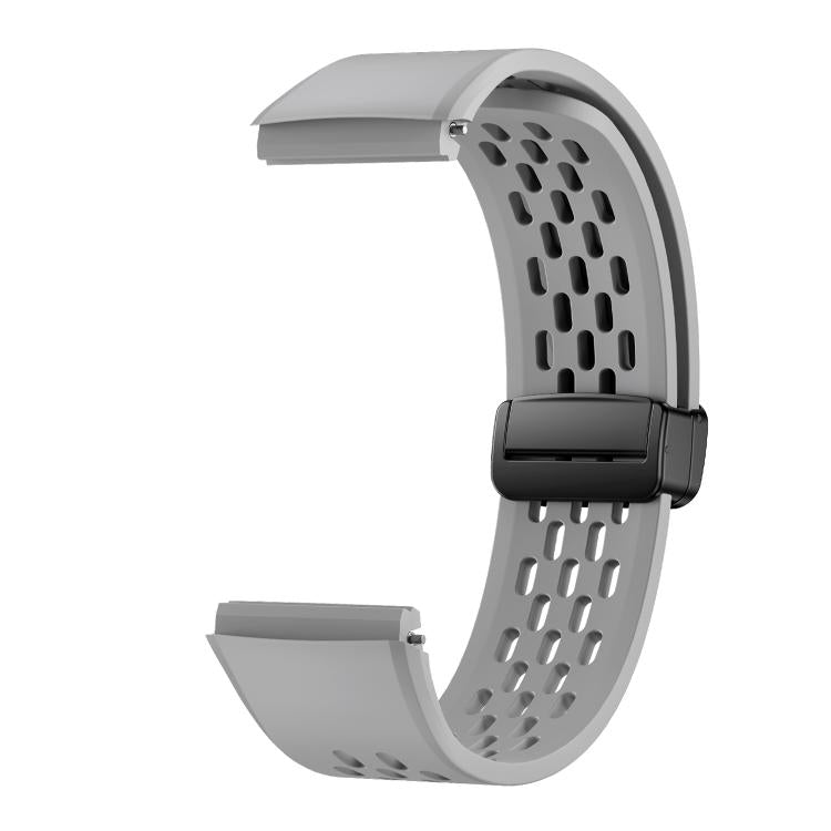 For Huawei Watch GT 6 Pro Holes Magnetic Folding Black Clasp Silicone Watch Band