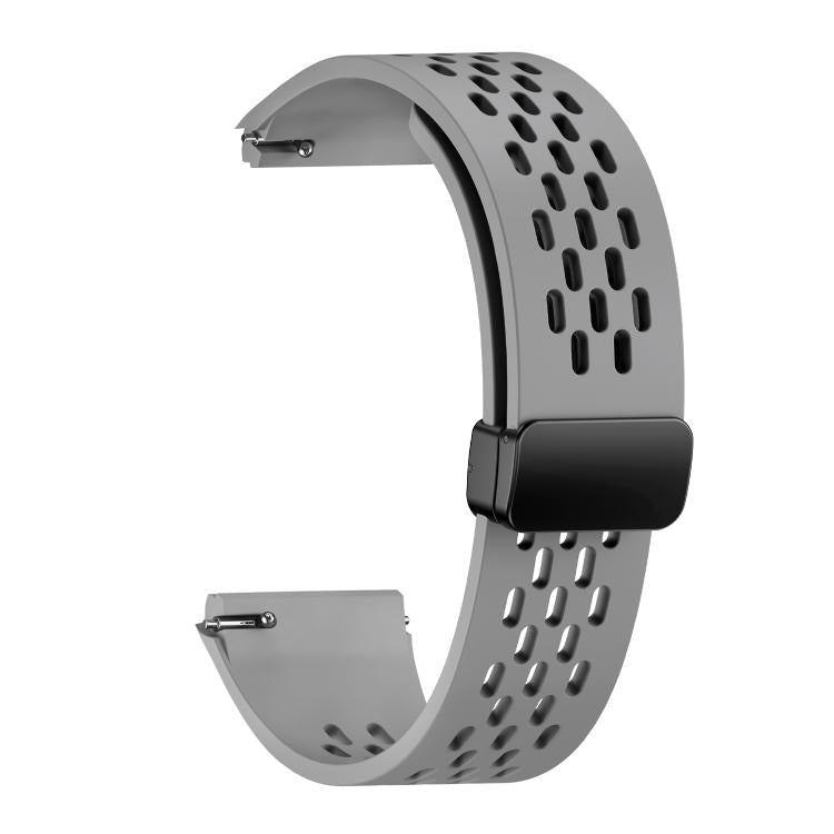 For Huawei Watch GT 6 Pro Holes Magnetic Folding Black Clasp Silicone Watch Band