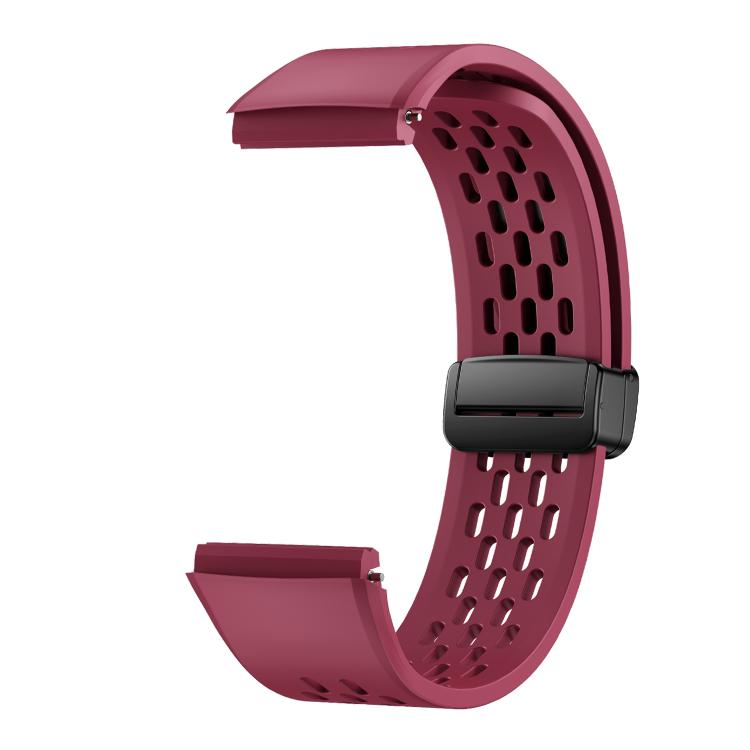 For Huawei Watch GT 6 Pro Holes Magnetic Folding Black Clasp Silicone Watch Band