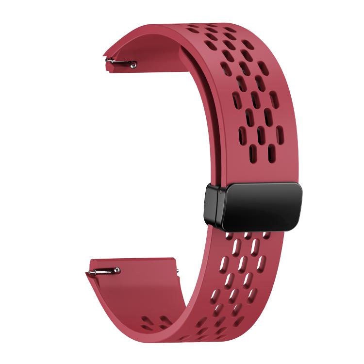 For Huawei Watch GT 6 Pro Holes Magnetic Folding Black Clasp Silicone Watch Band