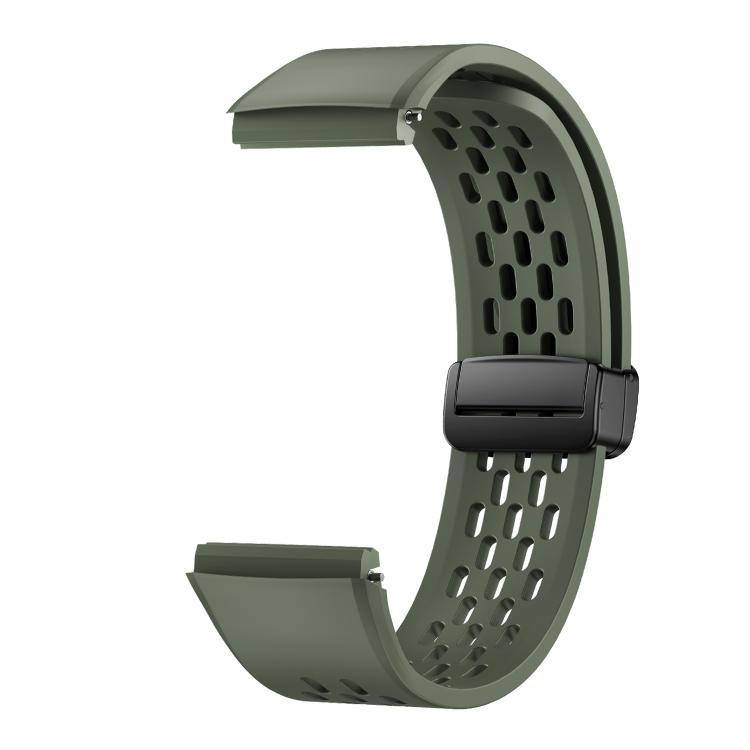 For Huawei Watch GT 6 Pro Holes Magnetic Folding Black Clasp Silicone Watch Band