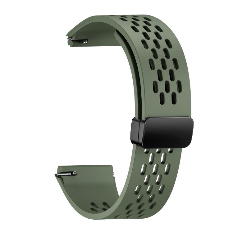 For Huawei Watch GT 6 Pro Holes Magnetic Folding Black Clasp Silicone Watch Band