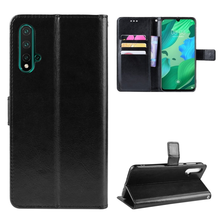 Retro Crazy Horse Texture Horizontal Flip Leather Case for Huawei Nova 5 /Nova 5 Pro , with Holder & Card Slots & Photo Frame