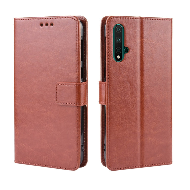 Retro Crazy Horse Texture Horizontal Flip Leather Case for Huawei Nova 5 /Nova 5 Pro , with Holder & Card Slots & Photo Frame