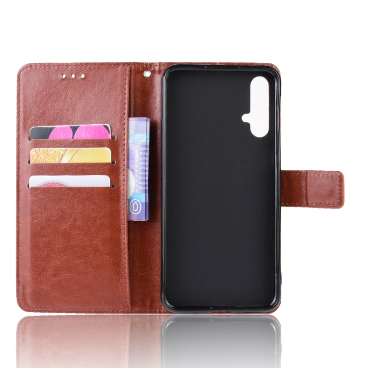 Retro Crazy Horse Texture Horizontal Flip Leather Case for Huawei Nova 5 /Nova 5 Pro , with Holder & Card Slots & Photo Frame