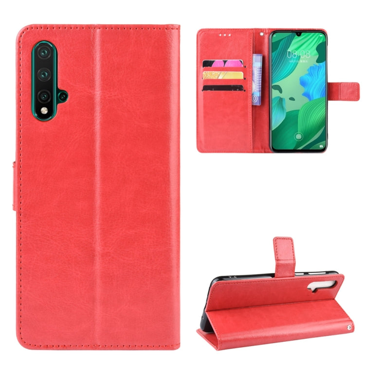 Retro Crazy Horse Texture Horizontal Flip Leather Case for Huawei Nova 5 /Nova 5 Pro , with Holder & Card Slots & Photo Frame