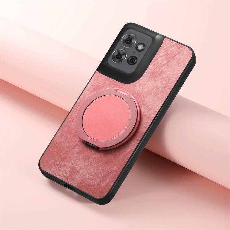 For Motorola Edge 60 / 60s Retro Leather Rotation Round Holder Phone Case