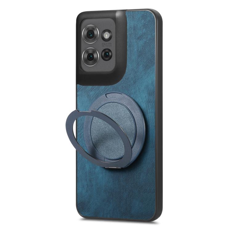 For Motorola Edge 60 / 60s Retro Leather Rotation Round Holder Phone Case