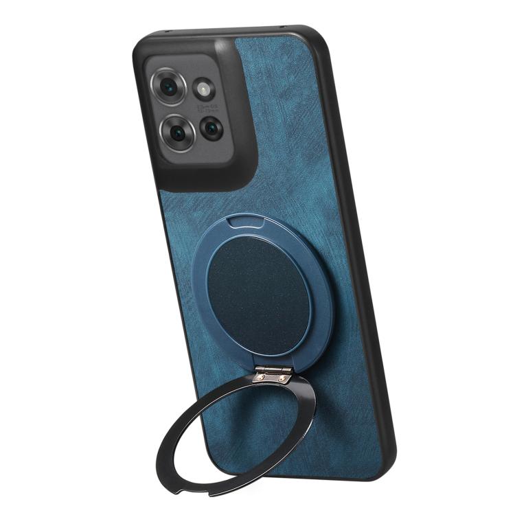 For Motorola Edge 60 / 60s Retro Leather Rotation Round Holder Phone Case