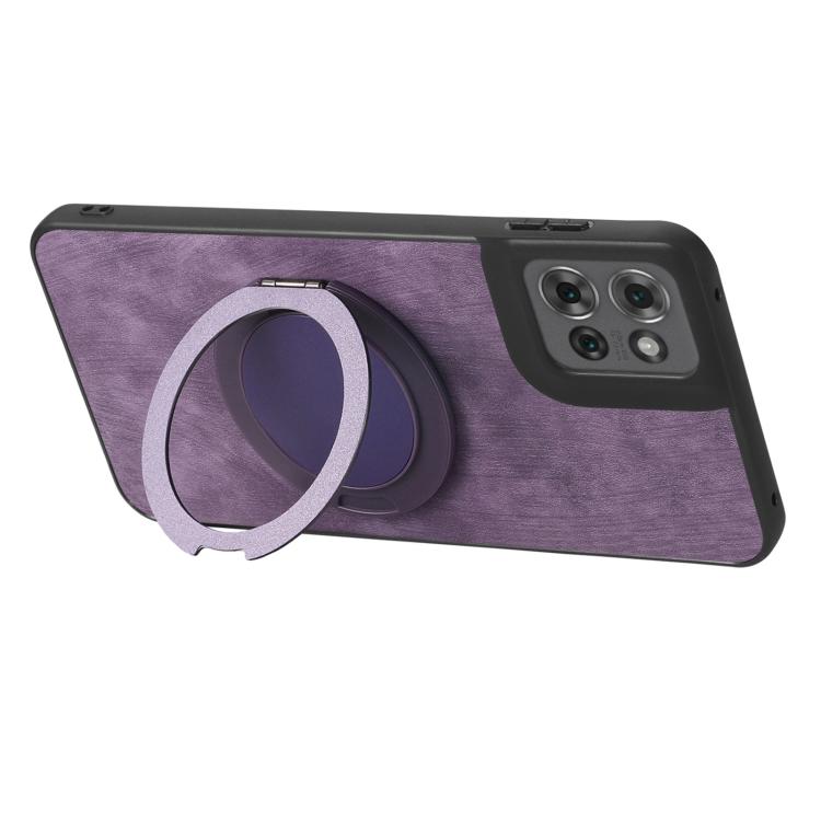 For Motorola Edge 60 / 60s Retro Leather Rotation Round Holder Phone Case