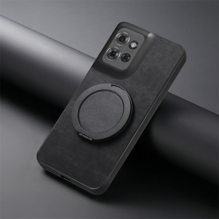 For Motorola Edge 60 Stylus Retro Leather Rotation Round Holder Phone Case