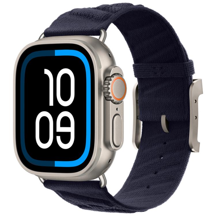 For Apple Watch 46mm / 49mm / 45mm / 44mm Style H Twill Nylon Watch Band