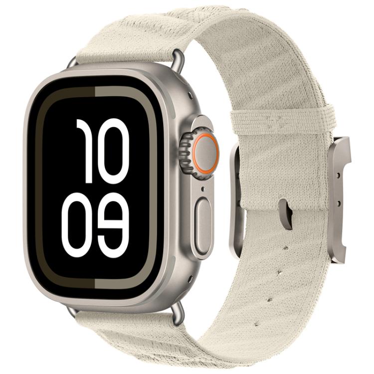 For Apple Watch 46mm / 49mm / 45mm / 44mm Style H Twill Nylon Watch Band