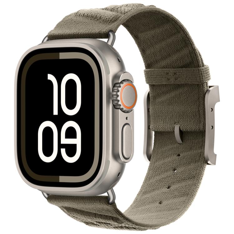 For Apple Watch 46mm / 49mm / 45mm / 44mm Style H Twill Nylon Watch Band