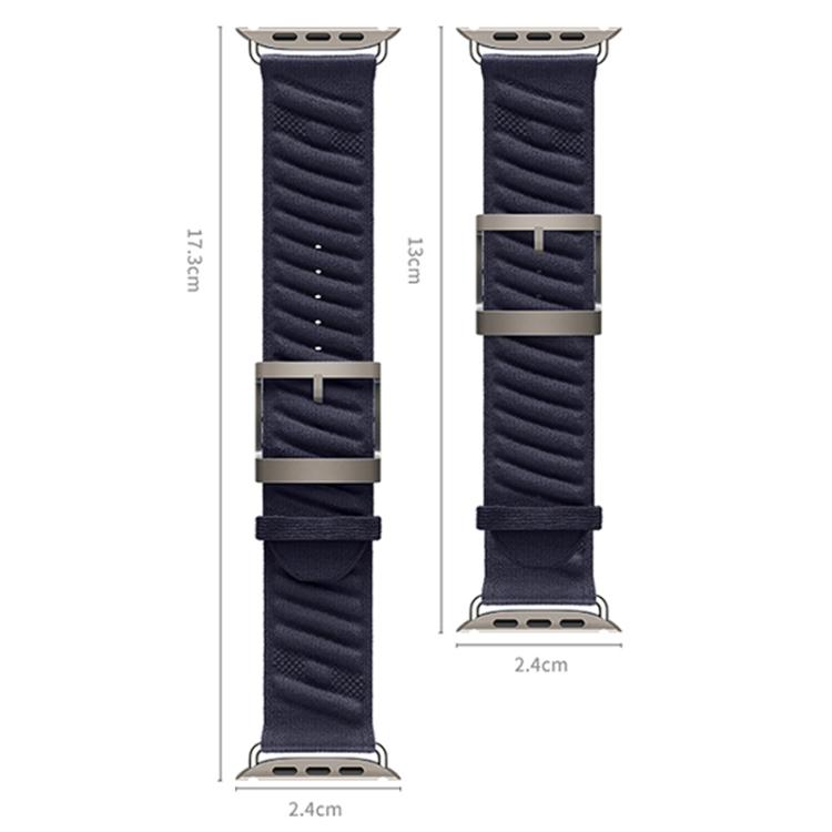For Apple Watch 46mm / 49mm / 45mm / 44mm Style H Twill Nylon Watch Band